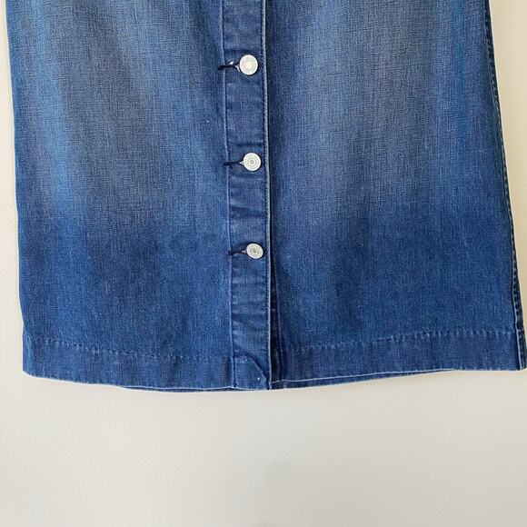 Vintage Gap Jeans Denim Skirt Womens Button Front Pockets Knee Length Size 2 - Picture 3 of 8